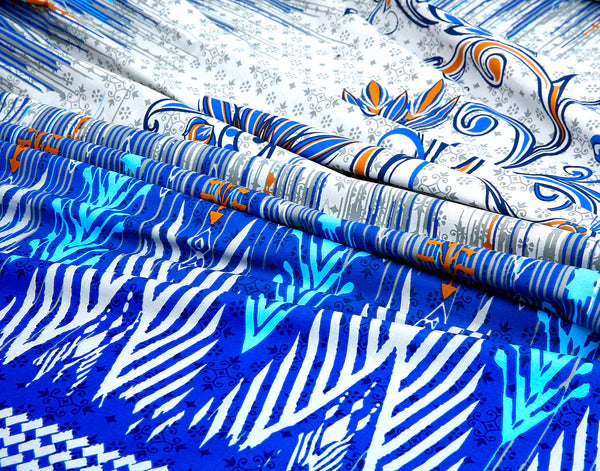 Azure 4Pcs Cotton Printed Bedsheet Set | Soft, Breathable & Elegant Bedding