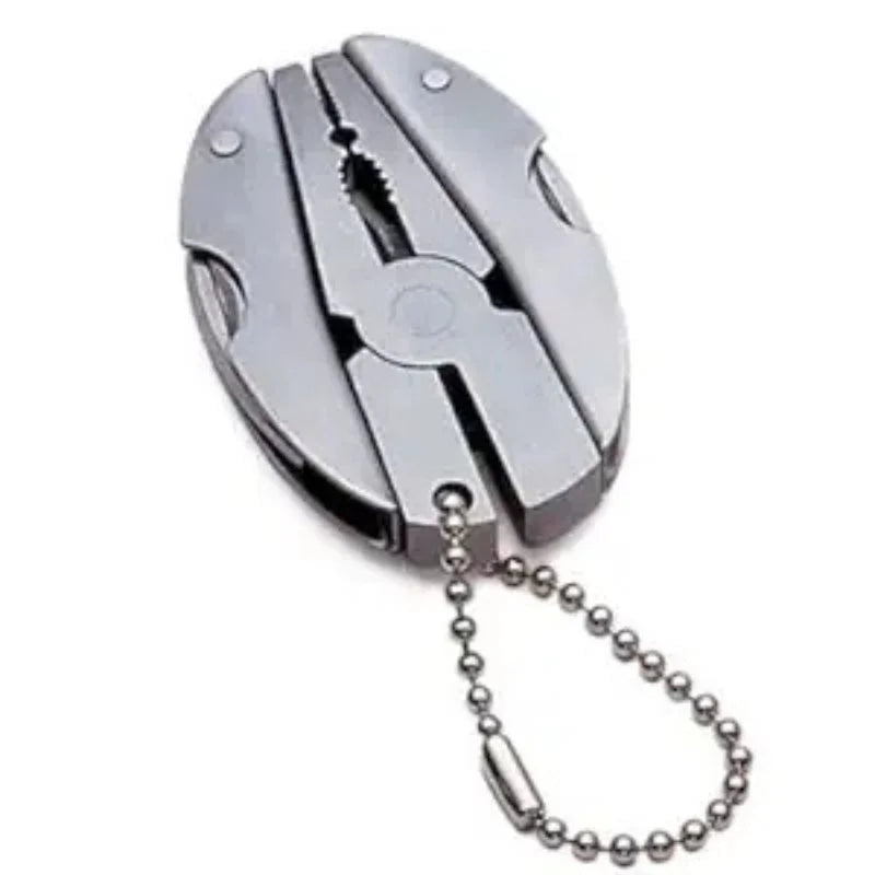 Stainless Steel Outdoor Portable Multitool Plier Knife | Mini Keychain Multi Tool with Screwdriver & Pouch | Camping, Hiking & Everyday Use