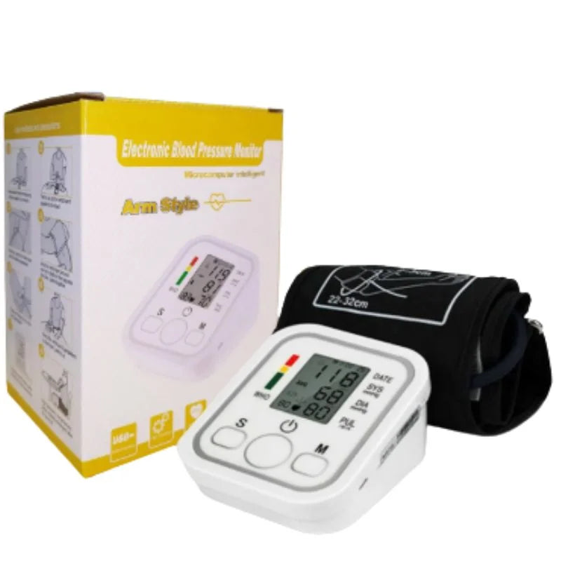 Digital Blood Pressure Monitor | Upper Arm Automatic BP Machine with Large LCD Display, Memory Storage & Voice Function for Home Monitoring
